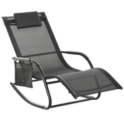 Outsunny Outdoor Rocking Recliner, Sling Sun Lounger With Removable Headrest And Side Pocket For Garden, Patio And Dec 19 Outsunny Outdoor Rocking Recliner, Sling Sun Lounger With Removable Headrest And Side Pocket For Garden, Patio And Dec -Outsunny GUEST 92f6769f 387e 474c a848 a9c29549d083