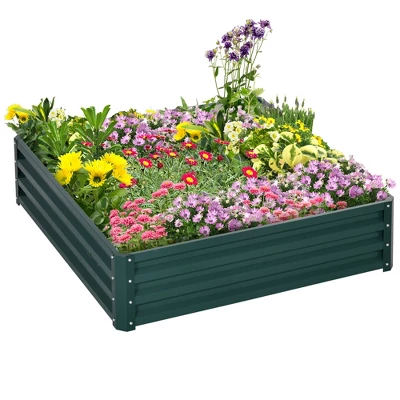 Outsunny 4' X 4' X 1' Galvanized Raised Garden Bed, Planter Raised Bed With Steel Frame For Vegetables, Flowers, Plants And Herbs 8 Outsunny 4' X 4' X 1' Galvanized Raised Garden Bed, Planter Raised Bed With Steel Frame For Vegetables, Flowers, Plants And Herbs - Image 6