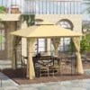 Outsunny 10' X 10' Outdoor Patio Gazebo Canopy With 2-Tier Polyester Roof, Mesh Netting Sidewalls, And Steel Frame 1 Outsunny 10' X 10' Outdoor Patio Gazebo Canopy With 2-Tier Polyester Roof, Mesh Netting Sidewalls, And Steel Frame -Outsunny GUEST 9561744d 138c 4ca5 b689 8804a20305cf