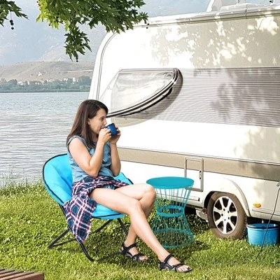 Outsunny 16" Steel Patio End Table, Side Table With Hourglass Design, Accent Table For Outdoor And Indoor Use 3 Outsunny 16" Steel Patio End Table, Side Table With Hourglass Design, Accent Table For Outdoor And Indoor Use