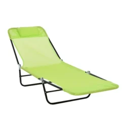 Outsunny Portable Sun Lounger, Lightweight Folding Chaise Lounge Chair W/ Adjustable Backrest & Pillow For Beach, Poolside And Patio -Outsunny GUEST 9a08ccd2 23a0 4c37 9205 16d96d26743e