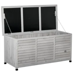 Outsunny 75 Gallon Wooden Deck Box, Outdoor Storage Container With Aerating Gap & Weather-Fighting Finish 15 Outsunny 75 Gallon Wooden Deck Box, Outdoor Storage Container With Aerating Gap & Weather-Fighting Finish -Outsunny GUEST 9a2267fe 926e 41b0 8d51 3f3fe51629cf