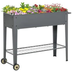 Outsunny 41" X 15" X 32" Raised Garden Bed Elevated With 2 Wheels, Bottom Shelf For Storing Tools, & Water Drainage Hole 13 Outsunny 41" X 15" X 32" Raised Garden Bed Elevated With 2 Wheels, Bottom Shelf For Storing Tools, & Water Drainage Hole -Outsunny GUEST 9b49ea30 0a48 44c8 ae61 7a3528b46ea1