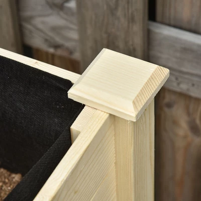 Outsunny 47" X 21" Raised Garden Bed, Elevated Wooden Planter Box W/ Lockable Wheels, Storage Shelf, And Bed Liner For Backyard, Patio 6 Outsunny 47" X 21" Raised Garden Bed, Elevated Wooden Planter Box W/ Lockable Wheels, Storage Shelf, And Bed Liner For Backyard, Patio - Image 4