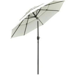 Outsunny 9FT 3 Tiers Patio Umbrella Outdoor Market Umbrella With Crank, Push Button Tilt For Deck, Backyard And Lawn 18 Outsunny 9FT 3 Tiers Patio Umbrella Outdoor Market Umbrella With Crank, Push Button Tilt For Deck, Backyard And Lawn -Outsunny GUEST 9dd9c785 fa34 4eb0 9c6b 167d14561f27
