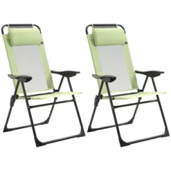 Outsunny Set Of 2 Portable Folding Recliner, Outdoor Patio Chaise Lounge Chair With Adjustable Backrest -Outsunny GUEST 9f1ad80b e4ab 409a ad45 48efce2c045b