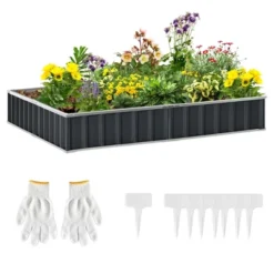 Outsunny 8.5x3ft Metal Raised Garden Bed, DIY Large Steel Planter Box, No Bottom W/ A Pairs Of Glove For Backyard, Patio To Grow Vegetables, Herbs, And Flowers 17 Outsunny 8.5x3ft Metal Raised Garden Bed, DIY Large Steel Planter Box, No Bottom W/ A Pairs Of Glove For Backyard, Patio To Grow Vegetables, Herbs, And Flowers -Outsunny GUEST a0ff8374 2a11 4ad0 a8dc 8d4be0a96b72