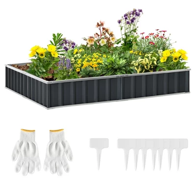 Outsunny 8.5x3ft Metal Raised Garden Bed, DIY Large Steel Planter Box, No Bottom W/ A Pairs Of Glove For Backyard, Patio To Grow Vegetables, Herbs, And Flowers 10 Outsunny 8.5x3ft Metal Raised Garden Bed, DIY Large Steel Planter Box, No Bottom W/ A Pairs Of Glove For Backyard, Patio To Grow Vegetables, Herbs, And Flowers - Image 8