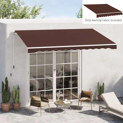 Outsunny 13' X 8' Retractable Awning Fabric Replacement Outdoor Sunshade Canopy Awning Cover, UV Protection, Coffee 2 Outsunny 13' X 8' Retractable Awning Fabric Replacement Outdoor Sunshade Canopy Awning Cover, UV Protection, Coffee