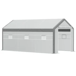 Outsunny 20' X 10' X 9' Walk-In Greenhouse, Outdoor Gardening Canopy With 6 Roll-up Windows, 2 Zippered Doors & Weather Cover 13 Outsunny 20' X 10' X 9' Walk-In Greenhouse, Outdoor Gardening Canopy With 6 Roll-up Windows, 2 Zippered Doors & Weather Cover -Outsunny GUEST a5d8ee71 1330 4a97 ae58 459753d0dcc6