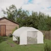 Outsunny Walk-in Tunnel Greenhouse With Zippered Mesh Doors & Roll-up Sidewalls, Upgraded Hot House, White, 11.5' X 10' X 6.5' -Outsunny GUEST aeb64c0a 3c47 45e8 a213 6670dbe31814