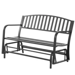 Outsunny Patio Glider Bench Outdoor Swing Rocking Chair Loveseat With Power Coated Sturdy Steel Frame, Black 11 Outsunny Patio Glider Bench Outdoor Swing Rocking Chair Loveseat With Power Coated Sturdy Steel Frame, Black -Outsunny GUEST b131eb21 95de 4d2a 9554 ba27727bc9aa