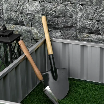 Outsunny 3x3ft Galvanized Raised Garden Bed, Steel Planter For Outdoor Plants, No Bottom W/ A Pairs Of Glove For Backyard, Patio To Grow Vegetables, Herbs, And Flowers 6 Outsunny 3x3ft Galvanized Raised Garden Bed, Steel Planter For Outdoor Plants, No Bottom W/ A Pairs Of Glove For Backyard, Patio To Grow Vegetables, Herbs, And Flowers - Image 4