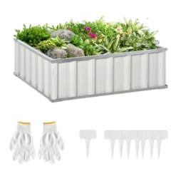 Outsunny 3x3ft Galvanized Raised Garden Bed, Steel Planter For Outdoor Plants, No Bottom W/ A Pairs Of Glove For Backyard, Patio To Grow Vegetables, Herbs, And Flowers 15 Outsunny 3x3ft Galvanized Raised Garden Bed, Steel Planter For Outdoor Plants, No Bottom W/ A Pairs Of Glove For Backyard, Patio To Grow Vegetables, Herbs, And Flowers -Outsunny GUEST b40cf40c 0161 4dab af5f 20c6e7f5bc37