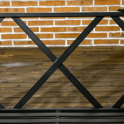 Outsunny 3-Seat Patio Swing Chair, Outdoor Canopy Swing Glider With Cushion With 3 Throw Pillows & Adjustable Shade For Porch, Black 7 Outsunny 3-Seat Patio Swing Chair, Outdoor Canopy Swing Glider With Cushion With 3 Throw Pillows & Adjustable Shade For Porch, Black - Image 5