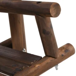 Outsunny 6.5' Outdoor Rustic Loveseat Solid Wood Natural Log Garden Swing -Outsunny GUEST b5cc50b4 c934 4ca4 9ee5 c48dd5825962