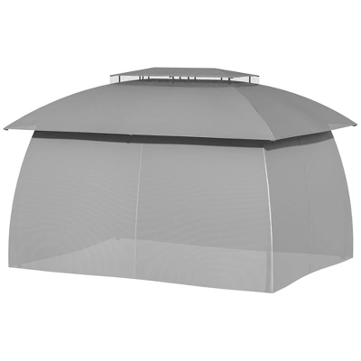 Outsunny 13' X 10' Patio Gazebo Outdoor Canopy Shelter With Sidewalls, Double Vented Roof, Steel Frame For Garden, Lawn, Backyard And Deck 5 Outsunny 13' X 10' Patio Gazebo Outdoor Canopy Shelter With Sidewalls, Double Vented Roof, Steel Frame For Garden, Lawn, Backyard And Deck - Image 3
