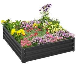 Outsunny 4' X 4' X 1' Galvanized Raised Garden Bed, Planter Raised Bed With Steel Frame For Vegetables, Flowers, Plants And Herbs 15 Outsunny 4' X 4' X 1' Galvanized Raised Garden Bed, Planter Raised Bed With Steel Frame For Vegetables, Flowers, Plants And Herbs -Outsunny GUEST bda9add1 ad3a 49c9 a8cb 6bbd10f6ca42