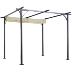 Outsunny 10' X 10' Retractable Patio Gazebo Pergola With UV Resistant Outdoor Canopy & Strong Steel Frame 13 Outsunny 10' X 10' Retractable Patio Gazebo Pergola With UV Resistant Outdoor Canopy & Strong Steel Frame -Outsunny GUEST bdfca953 8aa1 4b31 b042 dbcb9f93fbd3