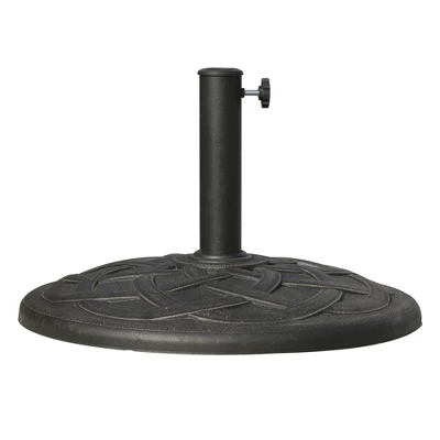 Outsunny 22" 42 Lbs Round Resin Umbrella Base Stand Market Parasol Holder With Beautiful Decorative Pattern & Easy Setup, Bronze 5 Outsunny 22" 42 Lbs Round Resin Umbrella Base Stand Market Parasol Holder With Beautiful Decorative Pattern & Easy Setup, Bronze - Image 3