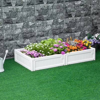 Outsunny 48" X 24" X 8" Raised Garden Bed Kit, Raised Planter Box Above Ground Graden For Flowers/Herb/Vegetables Outdoor Backyard With Easy Assembly 3 Outsunny 48" X 24" X 8" Raised Garden Bed Kit, Raised Planter Box Above Ground Graden For Flowers/Herb/Vegetables Outdoor Backyard With Easy Assembly