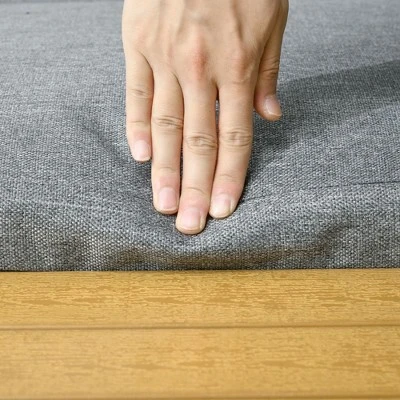 Outsunny 3 Piece Patio Furniture Set, Outdoor Sofa Set With Chaise Lounge & Loveseat, Soft Cushions, Woodgrain Plastic Table, L-Shaped Sectional, Gray 6 Outsunny 3 Piece Patio Furniture Set, Outdoor Sofa Set With Chaise Lounge & Loveseat, Soft Cushions, Woodgrain Plastic Table, L-Shaped Sectional, Gray - Image 4