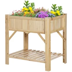 Outsunny Raised Garden Bed, Wood 6 Grid, 31" X 23" With Storage Shelf, Water Draining, Planter Box For Vegetables, Flowers, Herbs, Patio 9 Outsunny Raised Garden Bed, Wood 6 Grid, 31" X 23" With Storage Shelf, Water Draining, Planter Box For Vegetables, Flowers, Herbs, Patio -Outsunny GUEST c4362631 fa40 4e02 a98d 280e3f1b3e61