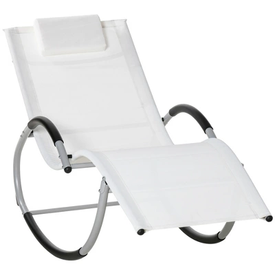 Outsunny Rocking Chair, Zero Gravity Patio Chaise Garden Sun Lounger, Outdoor Reclining Rocker Lounge Chair With Detachable Pillow For Lawn, Patio Or Pool 9 Outsunny Rocking Chair, Zero Gravity Patio Chaise Garden Sun Lounger, Outdoor Reclining Rocker Lounge Chair With Detachable Pillow For Lawn, Patio Or Pool - Image 7
