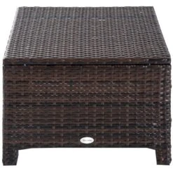 Outsunny 2 Pc 20" Outdoor PE Rattan Wicker Ottoman, Fade-Resistant Patio Footrest With Soft Cushion, Steel Frame, Dark Brown, White -Outsunny GUEST c841fbc8 1126 47c7 8fb3 702614122c53