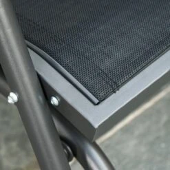 Outsunny Outdoor Glider Chair, Swing Chair With Breathable Mesh Fabric, Curved Armrests And Steel Frame For Porch, Garden, Poolside, Balcony, Black -Outsunny GUEST cb55a487 2943 478b 9ebf 67a497bc5539