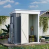 Outsunny 5' X 3' Steel Outdoor Storage Shed, Small Lean-to Shed For Garden, Tools, Tiny Metal Garage, Floor Base, Shelf, Lock, Gray 2 Outsunny 5' X 3' Steel Outdoor Storage Shed, Small Lean-to Shed For Garden, Tools, Tiny Metal Garage, Floor Base, Shelf, Lock, Gray -Outsunny GUEST cdd757da 01ea 43ba a2c9 2e712ffdeab4