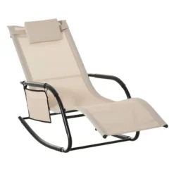 Outsunny Outdoor Rocking Recliner, Sling Sun Lounger With Removable Headrest And Side Pocket For Garden, Patio And Dec 21 Outsunny Outdoor Rocking Recliner, Sling Sun Lounger With Removable Headrest And Side Pocket For Garden, Patio And Dec -Outsunny GUEST ce357e5c 9d28 4dd6 9a7b 04f3e472c775