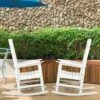 Outsunny 2 Pc Outdoor Rocking Chair, Traditional Slatted Porch Rocker With Armrests, Waterproof HDPE, Light Gray -Outsunny GUEST d24a0d24 d578 4f37 bfde 594a93b5dc58