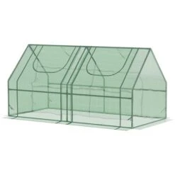Outsunny 6' X 3' X 3' Portable Greenhouse, Garden Hot House With Two PE/PVC Covers, Steel Frame And 2 Roll Up Windows, Green 9 Outsunny 6' X 3' X 3' Portable Greenhouse, Garden Hot House With Two PE/PVC Covers, Steel Frame And 2 Roll Up Windows, Green -Outsunny GUEST d2c9de90 494f 4fcd 9262 931773cfffc2
