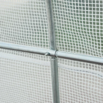 Outsunny 15' X 7' X 7' Walk-In Tunnel Greenhouse, Large Garden Hot House Kit With 6 Roll-up Windows & Roll Up Door, Steel Frame, White 6 Outsunny 15' X 7' X 7' Walk-In Tunnel Greenhouse, Large Garden Hot House Kit With 6 Roll-up Windows & Roll Up Door, Steel Frame, White - Image 4