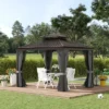 Outsunny Patio Gazebo 10' X 12', Netting & Curtains, 2 Tier Double Vented Steel Roof, Hardtop, Ceiling Hooks, Rust Proof Aluminum, Gray 1 Outsunny Patio Gazebo 10' X 12', Netting & Curtains, 2 Tier Double Vented Steel Roof, Hardtop, Ceiling Hooks, Rust Proof Aluminum, Gray -Outsunny GUEST d4b99d87 1871 411a b6ca 9b1598ed74d2