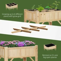 Outsunny Raised Garden Bed, Wood 6 Grid, 31" X 23" With Storage Shelf, Water Draining, Planter Box For Vegetables, Flowers, Herbs, Patio 10 Outsunny Raised Garden Bed, Wood 6 Grid, 31" X 23" With Storage Shelf, Water Draining, Planter Box For Vegetables, Flowers, Herbs, Patio -Outsunny GUEST d576182f f95d 424f a376 87002fbb8e47