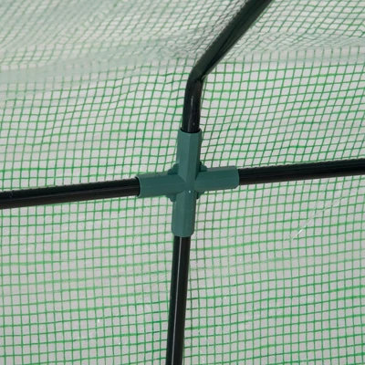 Outsunny 6' X 3' X 3' Portable Greenhouse, Garden Hot House With Two PE/PVC Covers, Steel Frame And 2 Roll Up Windows, Green 7 Outsunny 6' X 3' X 3' Portable Greenhouse, Garden Hot House With Two PE/PVC Covers, Steel Frame And 2 Roll Up Windows, Green - Image 5