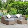Outsunny 6 Piece Patio Furniture Set Outdoor Wicker Conversation PE Rattan Sectional Sofa Set With Ottoman, Tempered Glass Table, Gray 2 Outsunny 6 Piece Patio Furniture Set Outdoor Wicker Conversation PE Rattan Sectional Sofa Set With Ottoman, Tempered Glass Table, Gray -Outsunny GUEST d7792f72 e5dc 42e3 b84e 1da47bf60517