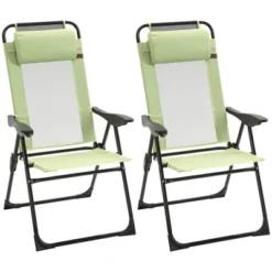 Outsunny Set Of 2 Portable Folding Recliner, Outdoor Patio Chaise Lounge Chair With Adjustable Backrest -Outsunny GUEST d7d2c597 4917 4aba 8e0d 31d5e0777cb5