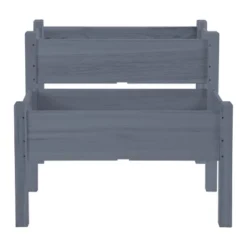 Outsunny 34" X 34" X 28" Raised Garden Bed 2-Tier Wooden Planter Box For Backyard, Patio To Grow Vegetables, Herbs, And Flowers Gray -Outsunny GUEST da52d089 4818 4131 83ed bfebfd846bfd