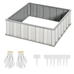 Outsunny 3x3ft Galvanized Raised Garden Bed, Steel Planter For Outdoor Plants, No Bottom W/ A Pairs Of Glove For Backyard, Patio To Grow Vegetables, Herbs, And Flowers 12 Outsunny 3x3ft Galvanized Raised Garden Bed, Steel Planter For Outdoor Plants, No Bottom W/ A Pairs Of Glove For Backyard, Patio To Grow Vegetables, Herbs, And Flowers -Outsunny GUEST de82754b d4e9 4b57 ad12 562f7787581a