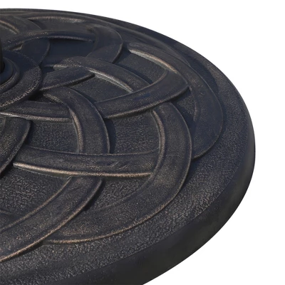 Outsunny 22" 42 Lbs Round Resin Umbrella Base Stand Market Parasol Holder With Beautiful Decorative Pattern & Easy Setup, Bronze 7 Outsunny 22" 42 Lbs Round Resin Umbrella Base Stand Market Parasol Holder With Beautiful Decorative Pattern & Easy Setup, Bronze - Image 5