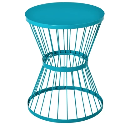 Outsunny 16" Steel Patio End Table, Side Table With Hourglass Design, Accent Table For Outdoor And Indoor Use 5 Outsunny 16" Steel Patio End Table, Side Table With Hourglass Design, Accent Table For Outdoor And Indoor Use - Image 3