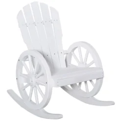Outsunny Adirondack Rocking Chair With Slatted Design And Oversize Back For Porch, Poolside, Or Garden Lounging, White 9 Outsunny Adirondack Rocking Chair With Slatted Design And Oversize Back For Porch, Poolside, Or Garden Lounging, White -Outsunny GUEST e319df06 1a10 4376 b9a9 f48822c41c75