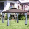 Outsunny 10'x10' Outdoor Gazebo, Double Tiered Canopy Tent With Mosquito Netting, And Steel Frame For Patio, Backyards And Parties, Coffee 2 Outsunny 10'x10' Outdoor Gazebo, Double Tiered Canopy Tent With Mosquito Netting, And Steel Frame For Patio, Backyards And Parties, Coffee -Outsunny GUEST e32d8d6c f0b0 4feb acfd 39d6404e5a50