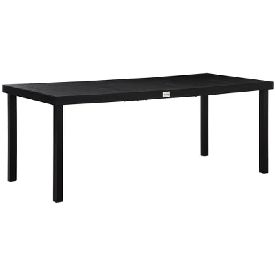 Outsunny Patio Dining Table, Rectangular Aluminum Outdoor Table For Garden Lawn Backyard, Black 10 Outsunny Patio Dining Table, Rectangular Aluminum Outdoor Table For Garden Lawn Backyard, Black - Image 8