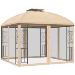 Outsunny 10' X 10' Patio Gazebo Canopy Outdoor Canopy Shelter With Double Tier Roof, Removable Mesh Netting, Display Shelves 11 Outsunny 10' X 10' Patio Gazebo Canopy Outdoor Canopy Shelter With Double Tier Roof, Removable Mesh Netting, Display Shelves -Outsunny GUEST e521d4c5 6360 4527 a0bf bfd09bd5b25d