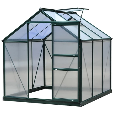 Outsunny Walk-in Plant Greenhouse For Backyard/Outdoor Use With Window And Door, Aluminum Frame, PC Board 11 Outsunny Walk-in Plant Greenhouse For Backyard/Outdoor Use With Window And Door, Aluminum Frame, PC Board - Image 9