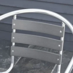 Outsunny 3 Piece Outdoor Patio Bistro Set, Slatted Aluminum Bistro Table, And Chairs, Composite Dining Table, Silver 10 Outsunny 3 Piece Outdoor Patio Bistro Set, Slatted Aluminum Bistro Table, And Chairs, Composite Dining Table, Silver -Outsunny GUEST e9b10868 1889 462f b920 d9674b94b135